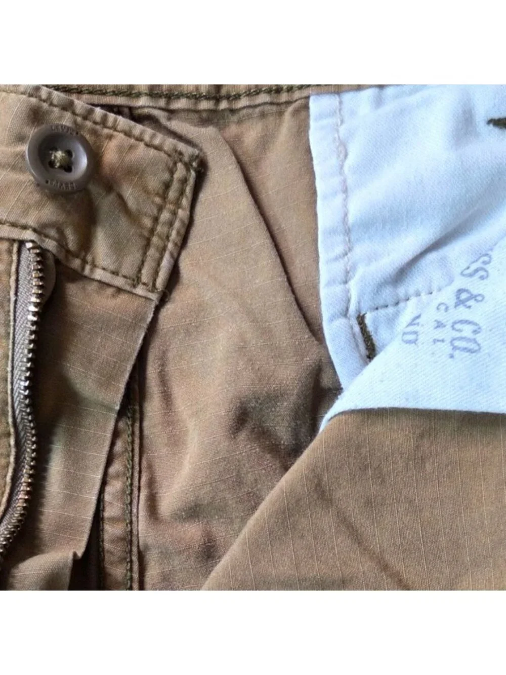 Levi's Khaki Tan Six Pocket Casual Outdoor Cotton Cargo Shorts Men's Size 36